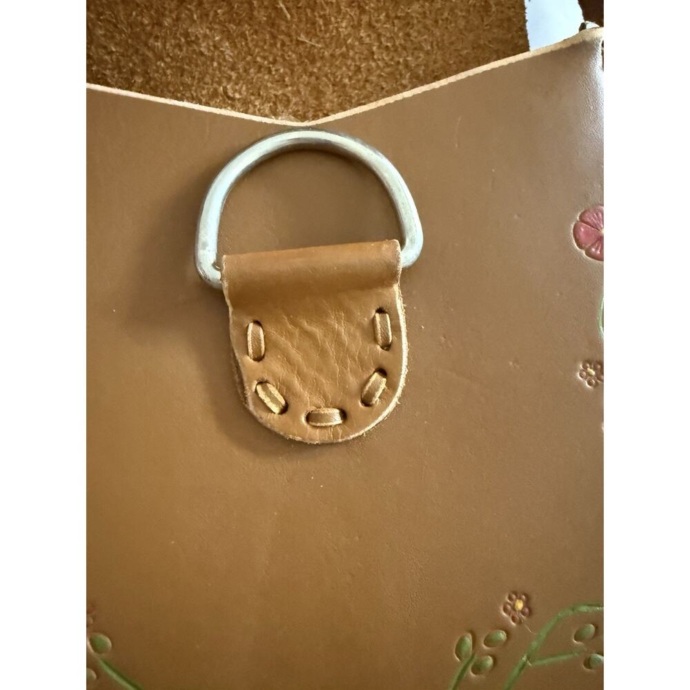 $100 NWT Vintage Wilsons Leather Floral Crossbody Shoulder Bag Brown Western - Picture 10 of 12